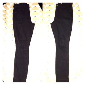 GARAGE BLACK DESTROYED RETRO HIGH WAIST JEGGING